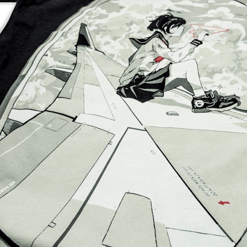 Paper Plane anime graphic tee by Boomslank