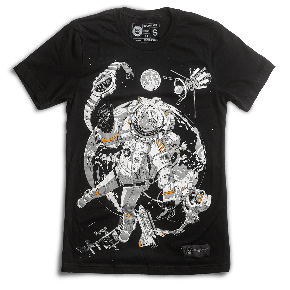 Space Cowboy anime graphic tee by Boomslank